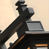 Industrial Metal  Black External Lantern Wall Sconce Image - 10