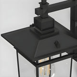 Industrial Metal  Black External Lantern Wall Sconce Image - 9