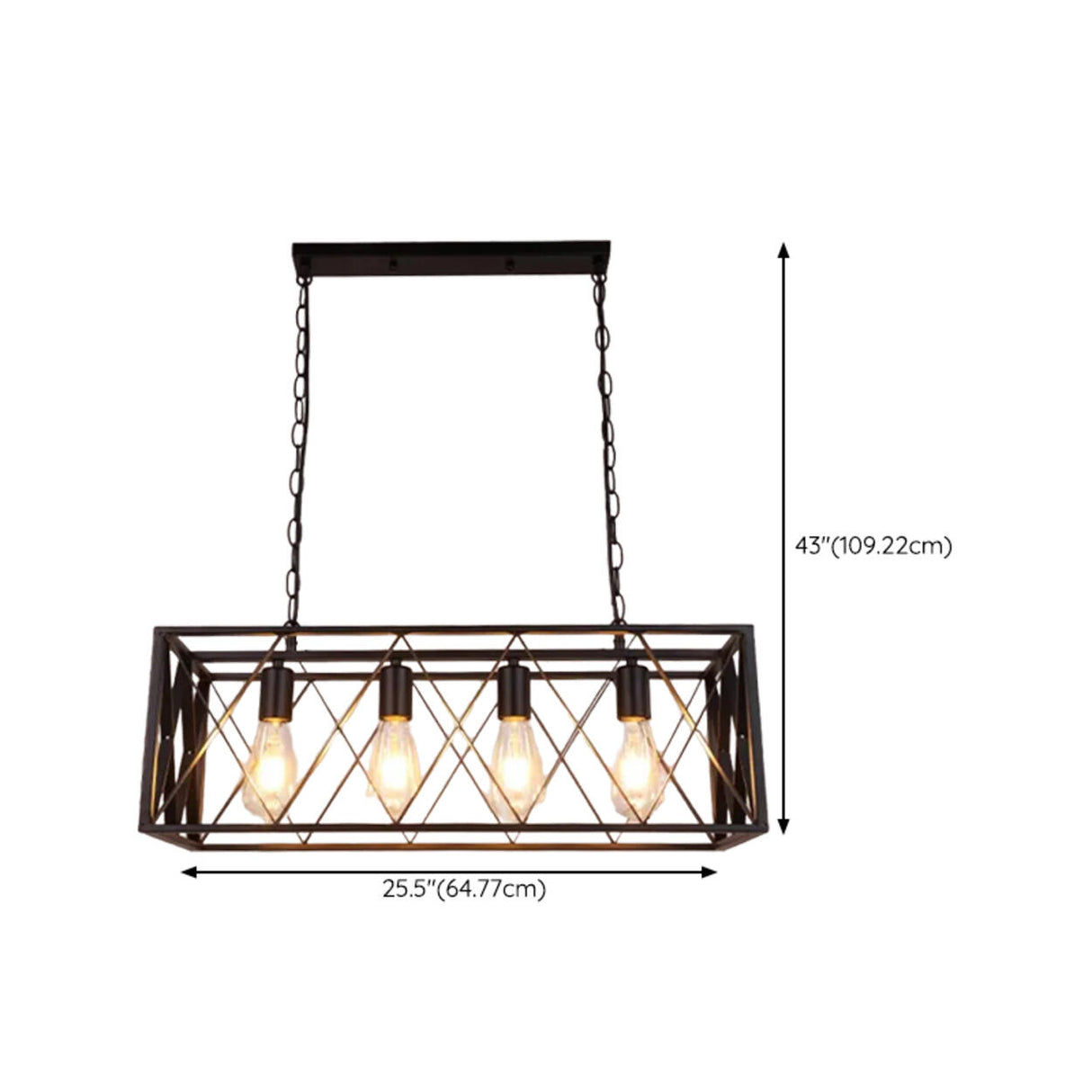 Industrial Metal Cage Kitchen Island Pendant Light Image - 14