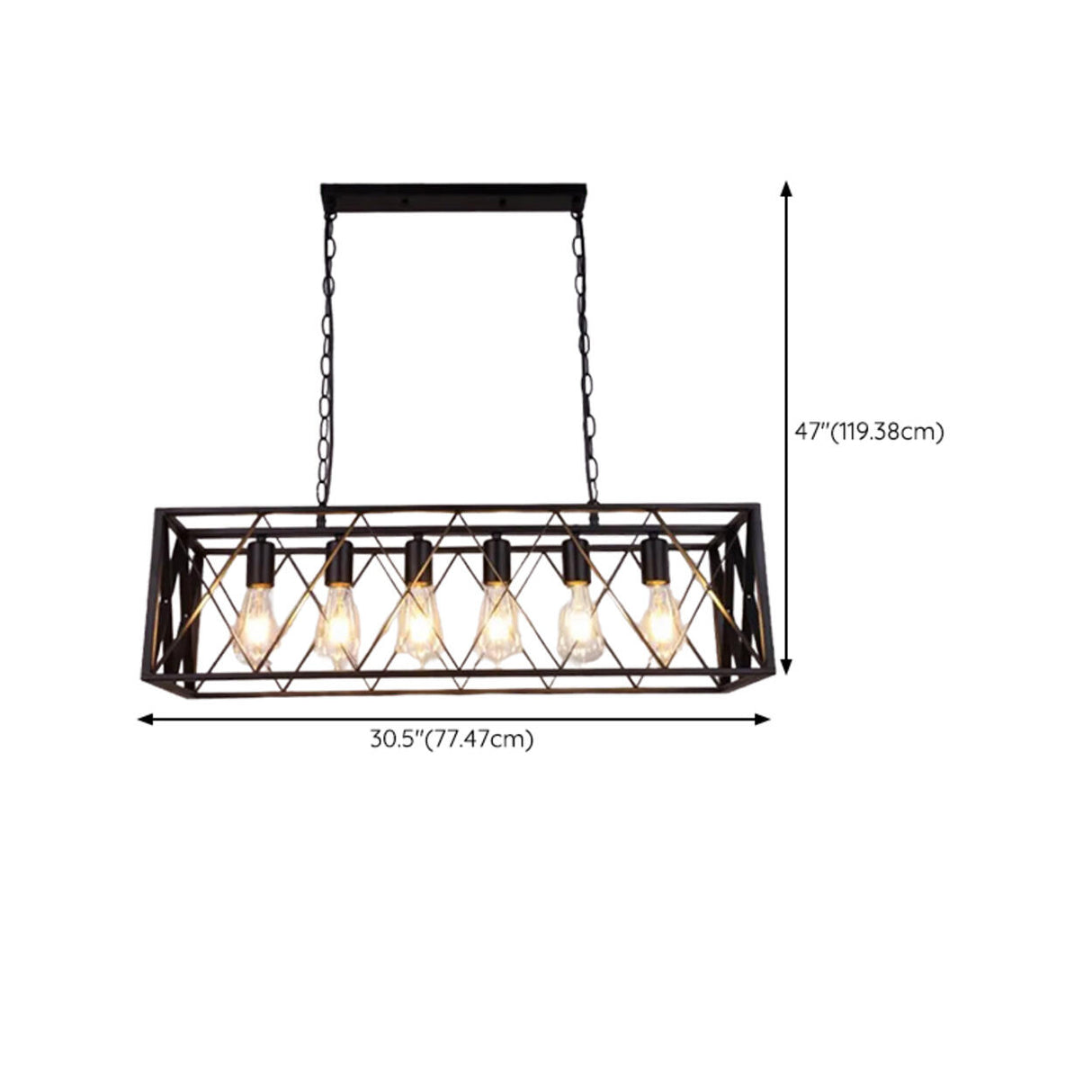 Industrial Metal Cage Kitchen Island Pendant Light Image - 15