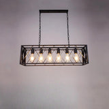 Industrial Metal Cage Kitchen Island Pendant Light Image - 5