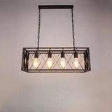 Industrial Metal Cage Kitchen Island Pendant Light Image - 7