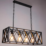 Industrial Metal Cage Kitchen Island Pendant Light Image - 8