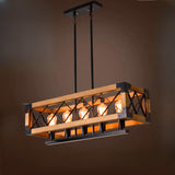 Industrial Metal Cage Kitchen Island Pendant Light Image - 9