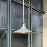 Industrial Metal Chrome Cone White Bedroom Pendant Light Image - 2