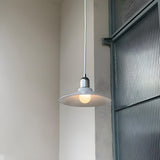 Industrial Metal Chrome Cone White Bedroom Pendant Light Image - 3