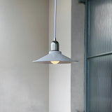 Industrial Metal Chrome Cone White Bedroom Pendant Light Image - 7