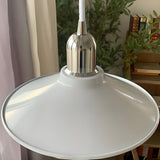 Industrial Metal Chrome Cone White Bedroom Pendant Light Image - 8