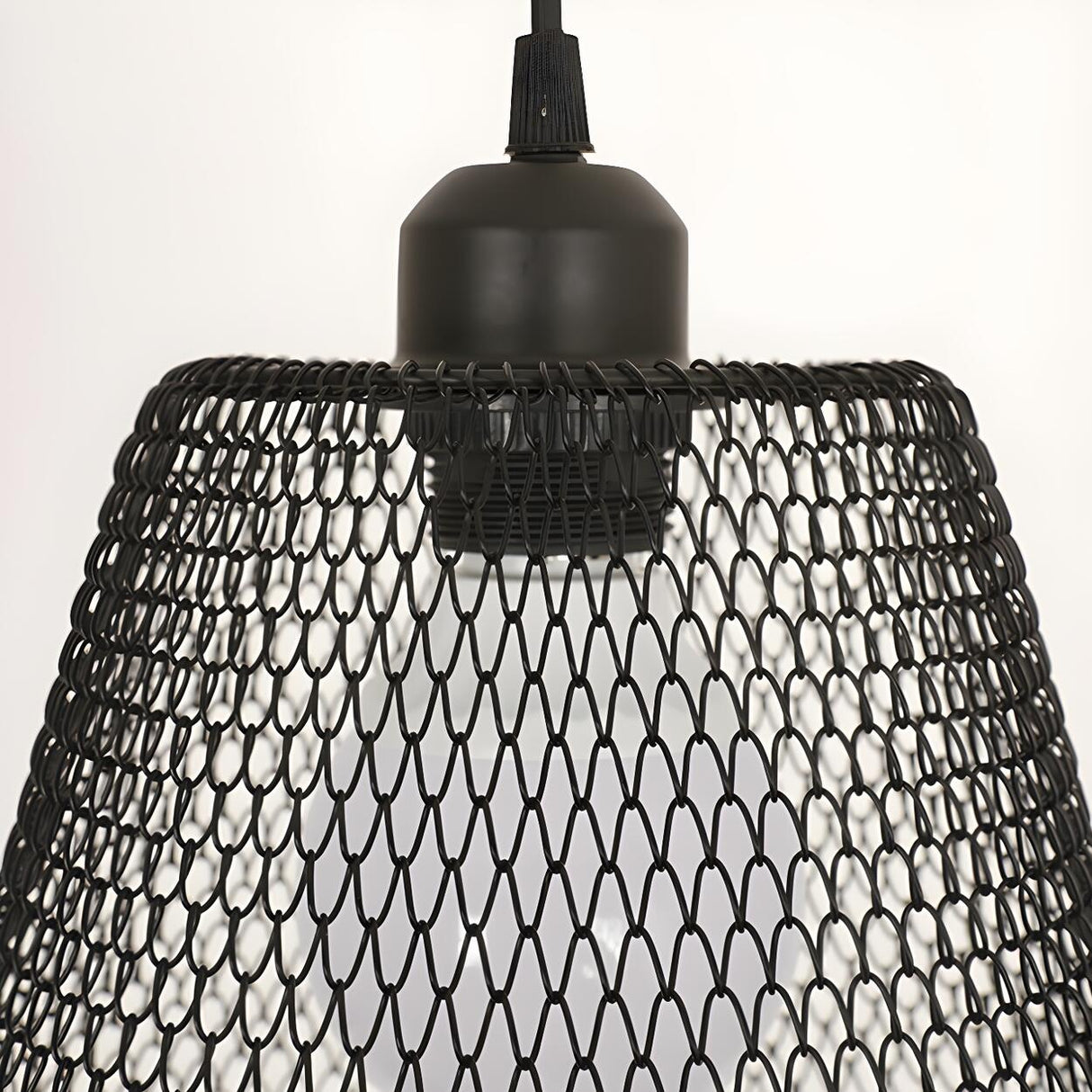 Industrial Metal Mesh Pendant Light Adjustable Height Image - 10