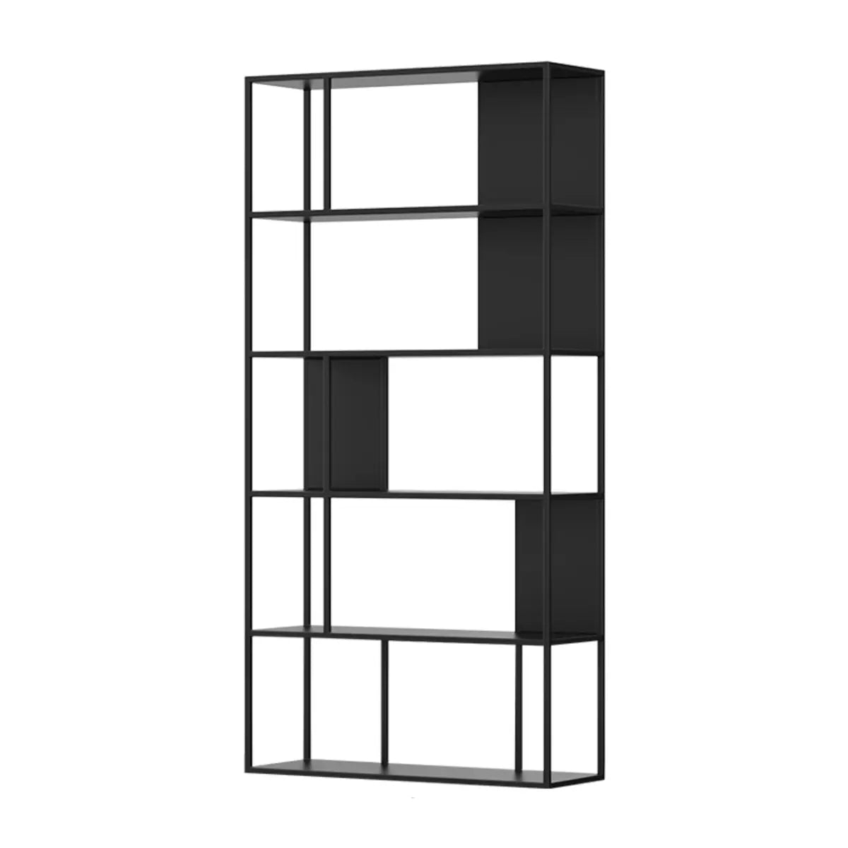 Industrial Metal Open Black Etagere Display Bookcases Image - 7