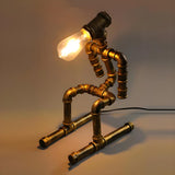 Industrial Metal Pipe Robot Bedroom Decor Table Lamp Image - 10