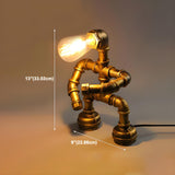 Industrial Metal Pipe Robot Bedroom Decor Table Lamp Image - 17