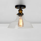 Industrial Mini Barn Clear Glass Semi-Flush Mount Light Image - 2