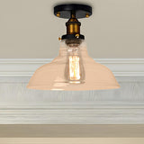 Industrial Mini Barn Clear Glass Semi-Flush Mount Light Image - 6