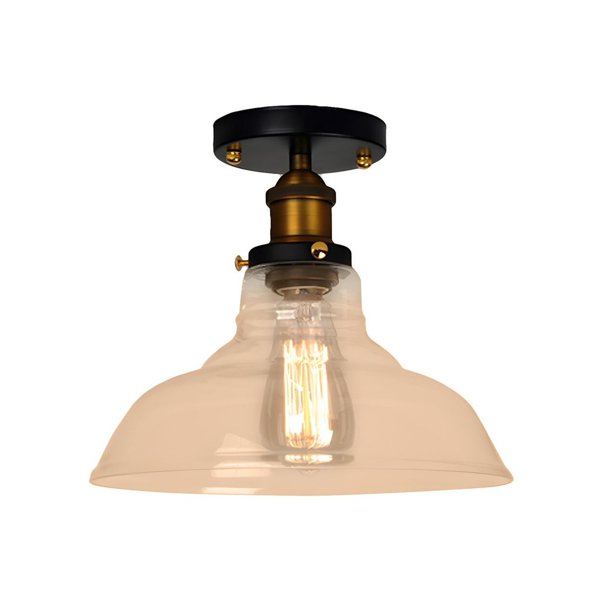 Industrial Mini Barn Clear Glass Semi-Flush Mount Light Image - 7