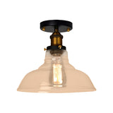 Industrial Mini Barn Clear Glass Semi-Flush Mount Light Image - 7