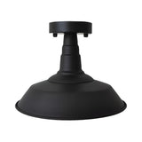 Industrial Mini Black Iron Barn Semi-Flush Mount Light Image - 3