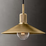 Industrial Mini Metallic Brass Cone Pendant Light Image - 12