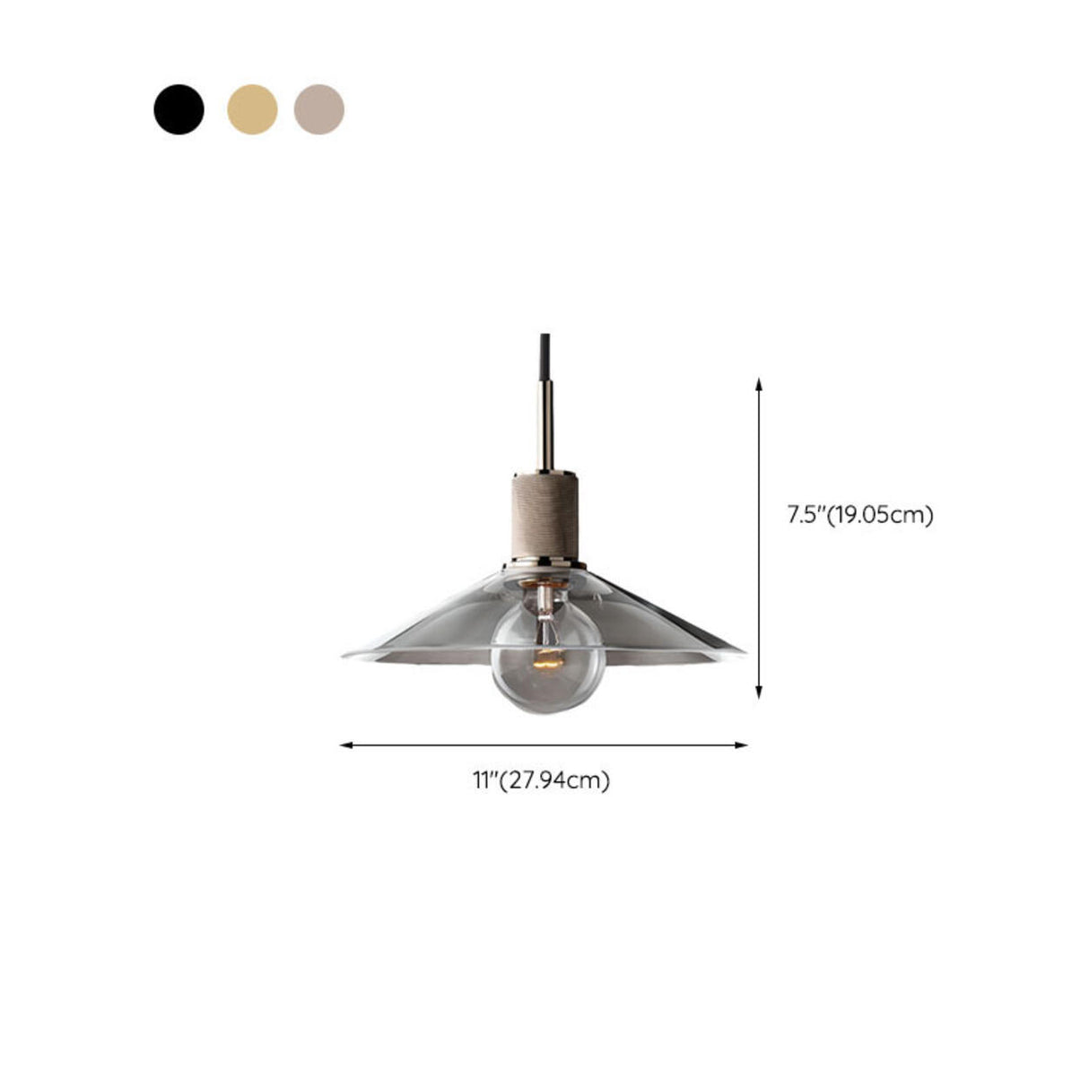 Industrial Mini Metallic Brass Cone Pendant Light 