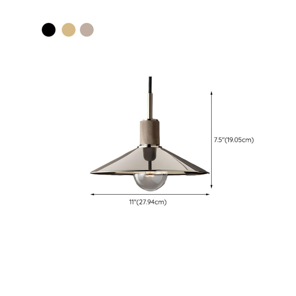 Industrial Mini Metallic Brass Cone Pendant Light Image - 18