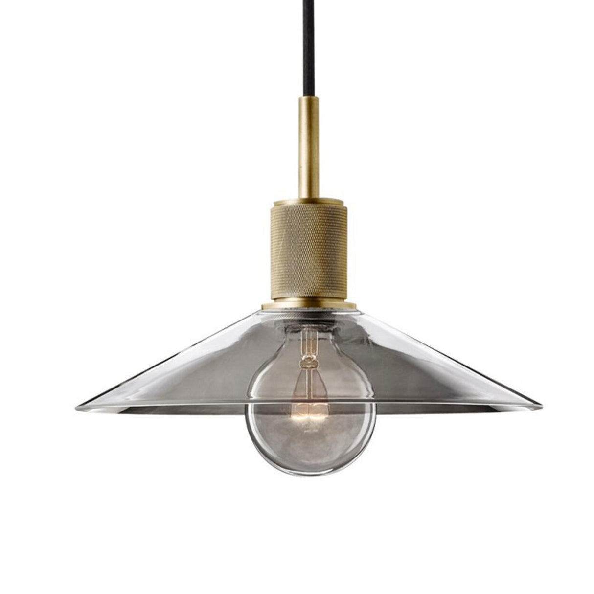 Industrial Mini Metallic Brass Cone Pendant Light Image - 7