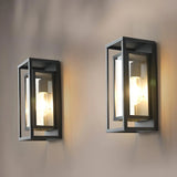 Industrial Mini Rectangular Glass Wall Light Black Image - 4