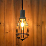 Industrial Mini Rustic Metal Cage Dining Table Pendant Light Image - 1