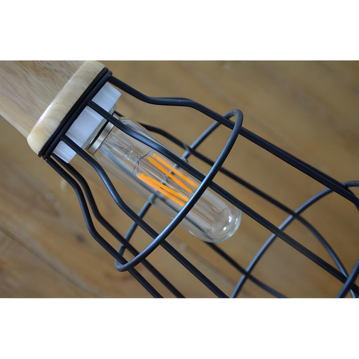 Industrial Mini Rustic Metal Cage Dining Table Pendant Light Image - 5