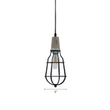 Industrial Mini Rustic Metal Cage Dining Table Pendant Light #size