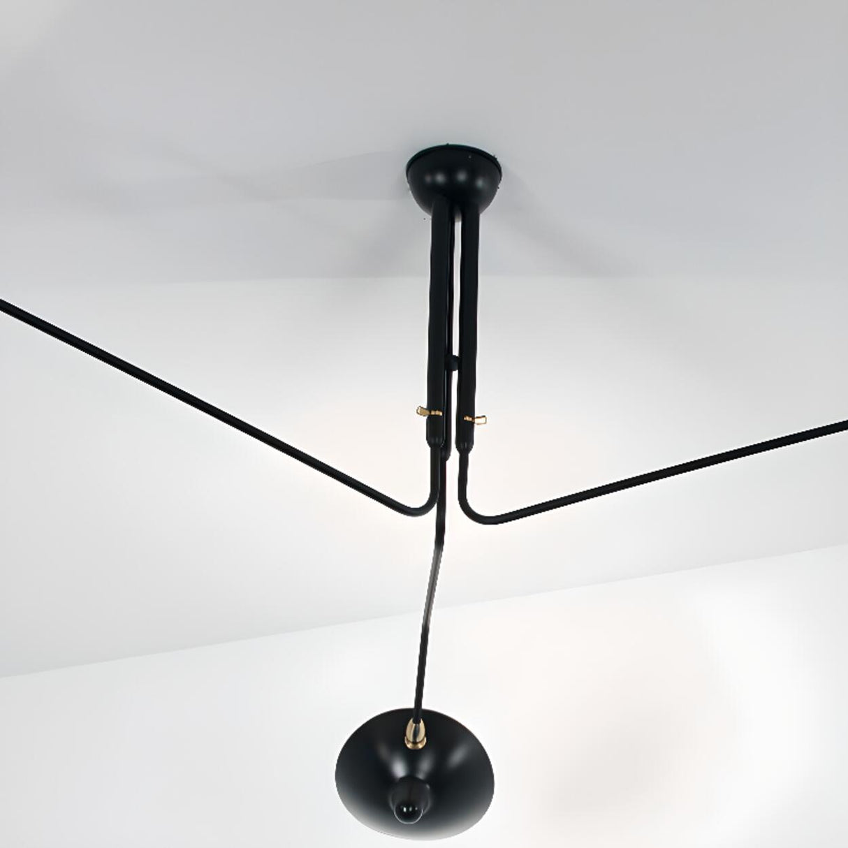 Industrial Minimalist Multi Arm Black Aluminum Chandelier Image - 8