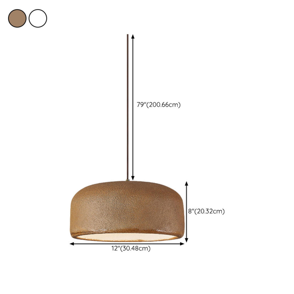 Industrial Minimalist Pot Lid Resin Dining Room Pendant Light 