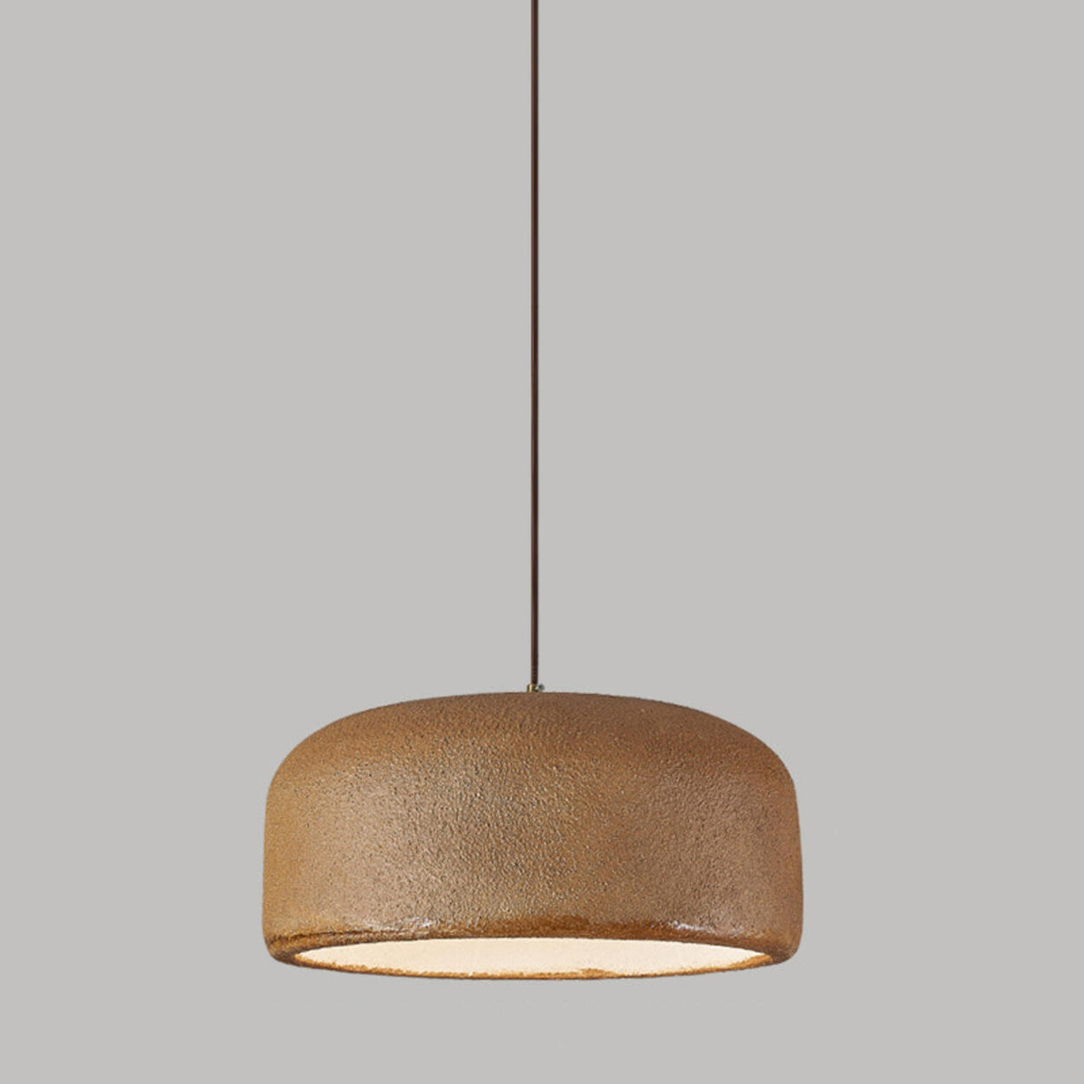 Industrial Minimalist Pot Lid Resin Dining Room Pendant Light Image - 8