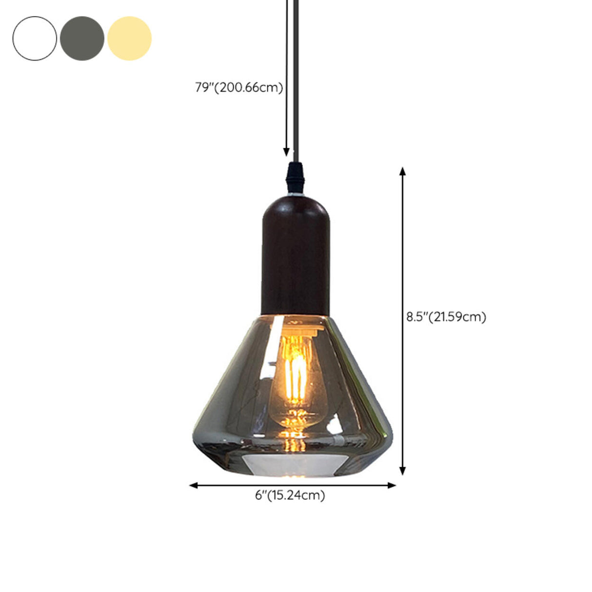 Industrial Modern Crackled Cone Glass Pendant Light 