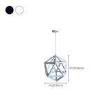 Industrial Modern Geometric Black Metal Pendant Light #size