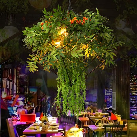 Industrial Modern Restaurant Hanging Green Plant Chandelier Image - 1