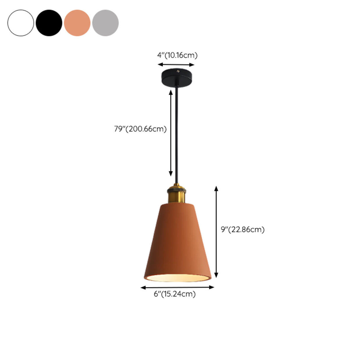 Industrial Multi Color Resin Cone Drum Pendant Lights 