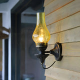 Industrial Oil Lamp Style Glass Exterior Wall Sconce Image - 1