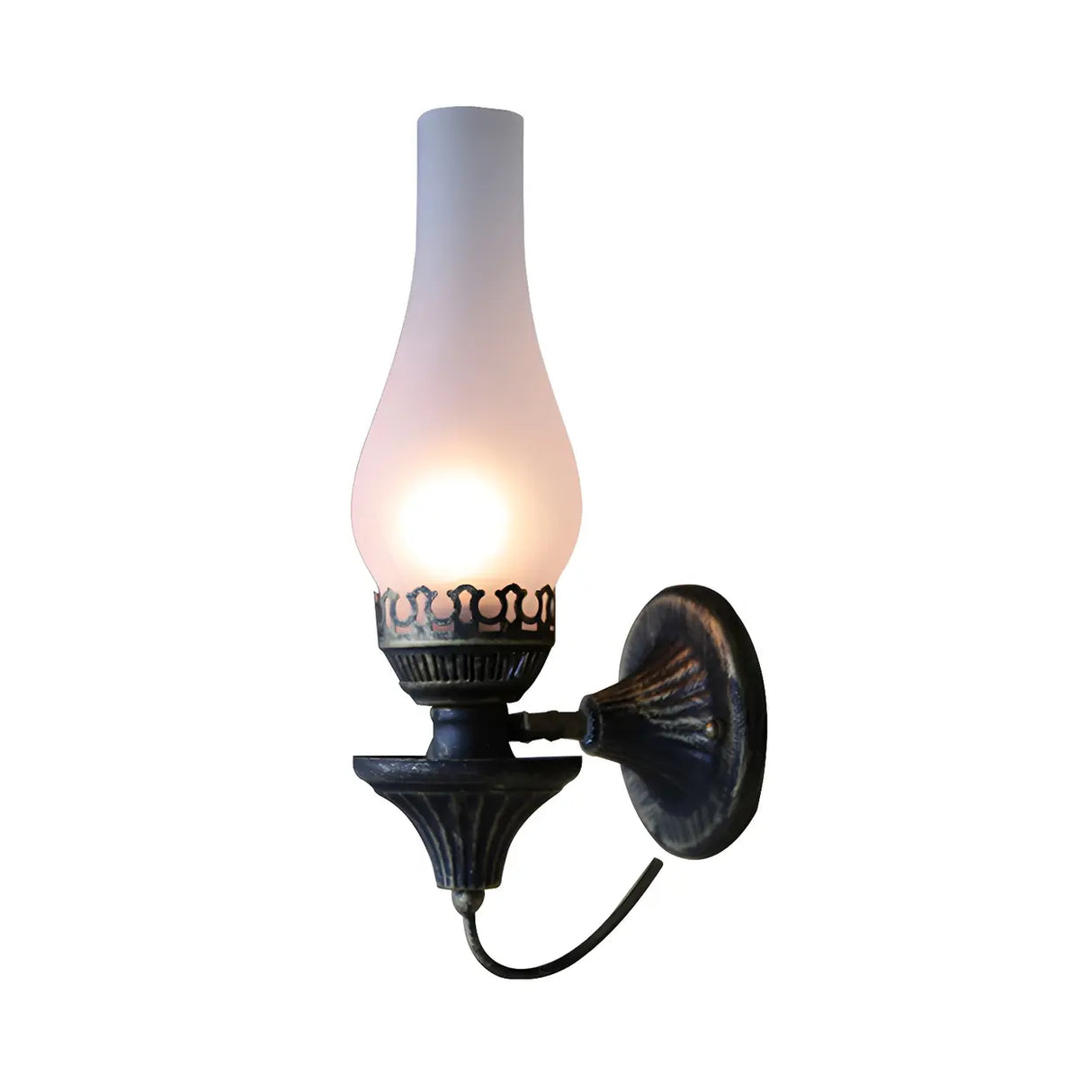 Industrial Oil Lamp Style Glass Exterior Wall Sconce Image - 11