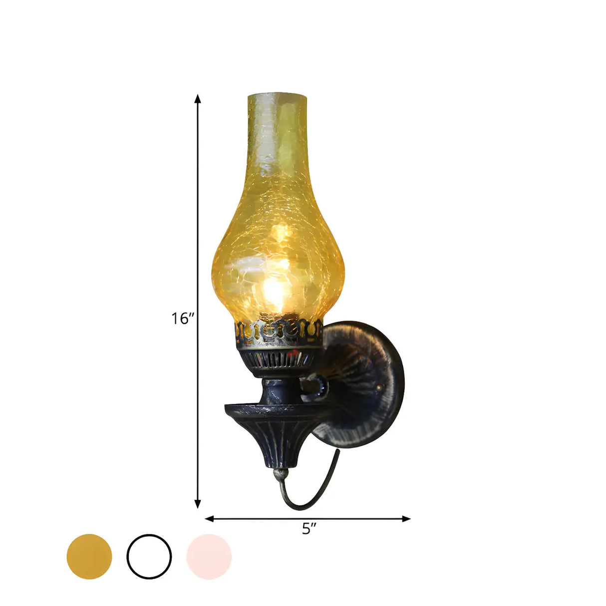 Industrial Oil Lamp Style Glass Exterior Wall Sconce 