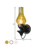 Industrial Oil Lamp Style Glass Exterior Wall Sconce #size