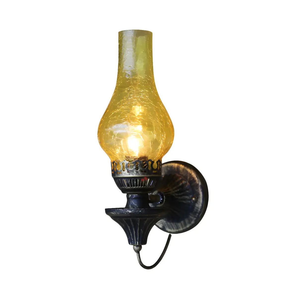 Industrial Oil Lamp Style Glass Exterior Wall Sconce Image - 3