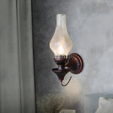 Industrial Oil Lamp Style Glass Exterior Wall Sconce Image - 5