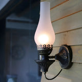 Industrial Oil Lamp Style Glass Exterior Wall Sconce Image - 8