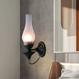 Industrial Oil Lamp Style Glass Exterior Wall Sconce Image - 9