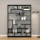 Industrial Open Metal Black Large Display Bookcase Image - 9