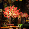 Industrial Peach Restaurant Blossom Pink Floral Chandelier Image - 1