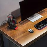 Industrial Pine Wood Rectangle Sled Double Gaming Desk Image - 7