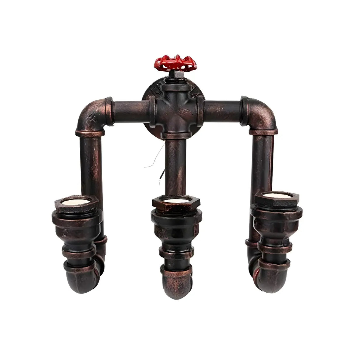 Industrial Pipe 3-light Black Wall Sconce  Image - 7