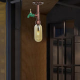 Industrial Pipe Capsule Copper Semi-Flush Mount Light Image - 13