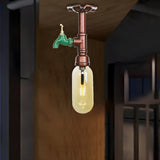 Industrial Pipe Capsule Copper Semi-Flush Mount Light Image - 14